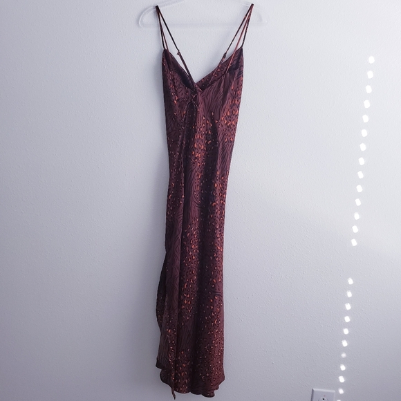 ASTR The Label Gaia Brown Animal Slip Midi Dress - Picture 6 of 10
